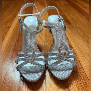 Elegant Silver Sparkly Women's Heels